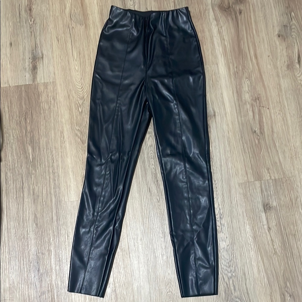 Black Faux Leather Pants